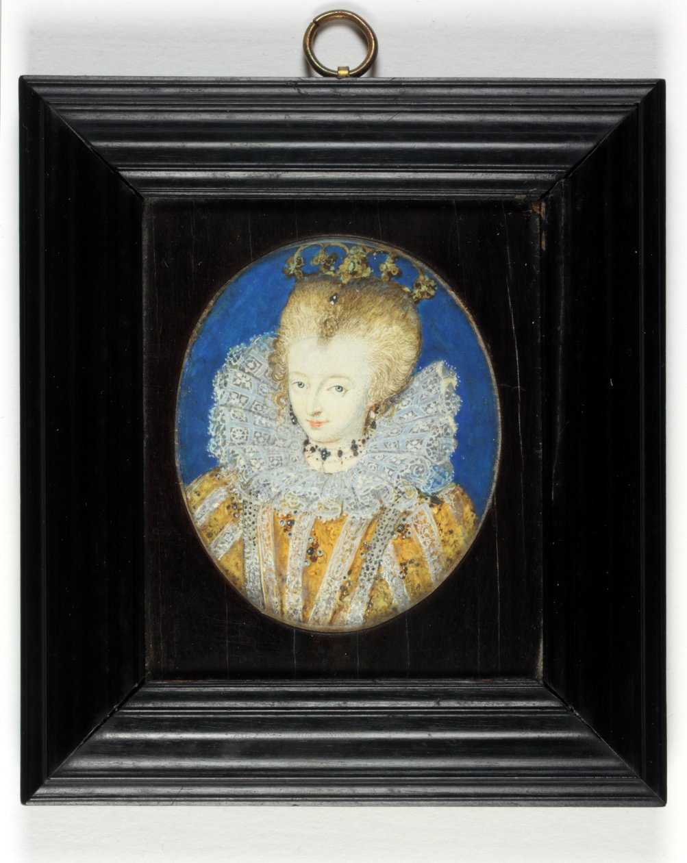 En dame tradisjonelt identifisert som dronning Elizabeth I når prinsesse (emalje) av Nicholas Hilliard