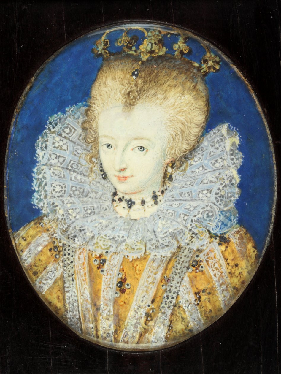En dame tradisjonelt identifisert som Elizabeth I da prinsesse (emalje) av Nicholas Hilliard
