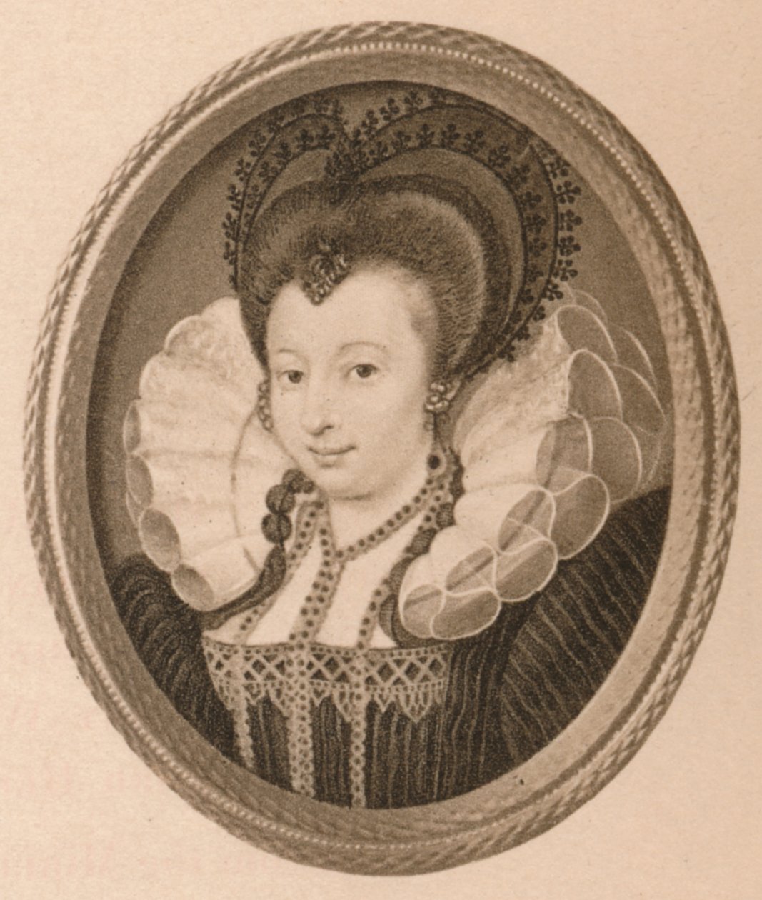 Catherine Knevett, grevinne av Suffolk, 1500-tallet 1904 av Nicholas Hilliard