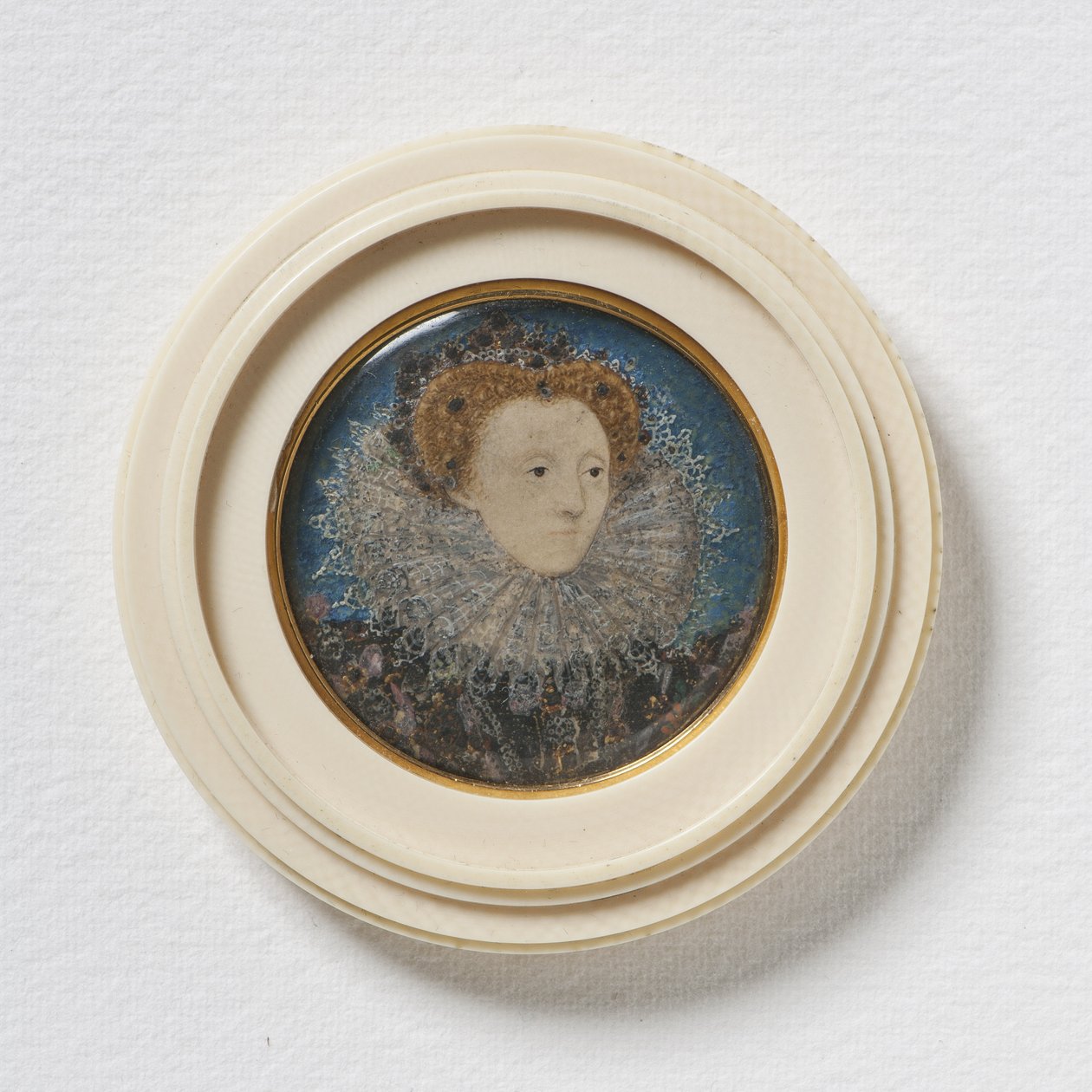 Elizabeth I, dronning av England, ca. 1586-87 (w/c på vellum) av Nicholas Hilliard