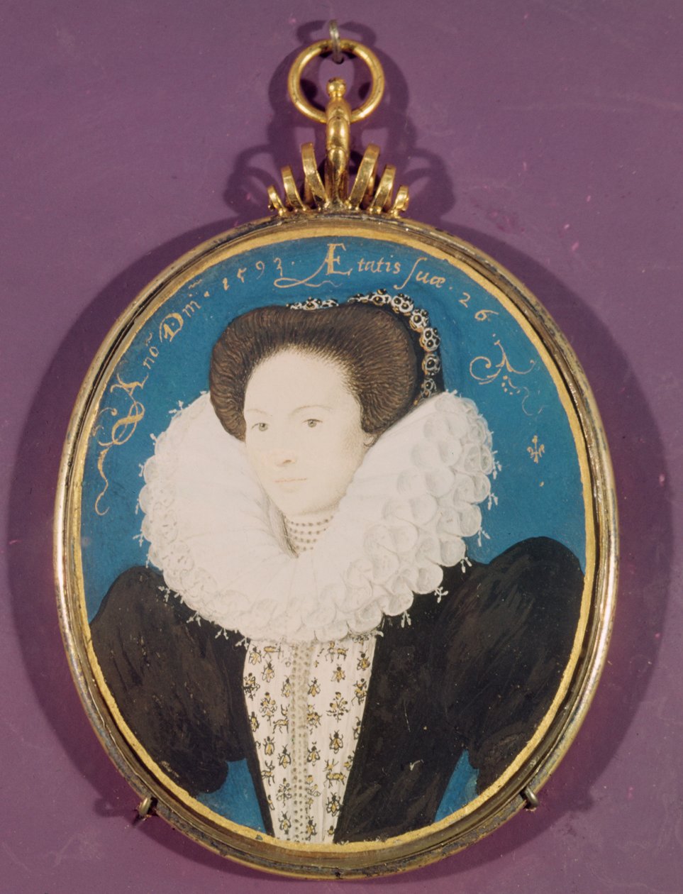 Fru Holland (dame som venter på Elizabeth I), 26 år gammel, 1593 (akvarell på vellum) av Nicholas Hilliard