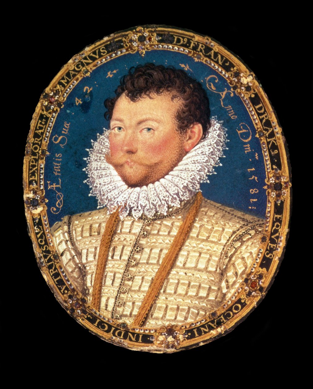 Portrett av Sir Francis Drake, 1581 av Nicholas Hilliard