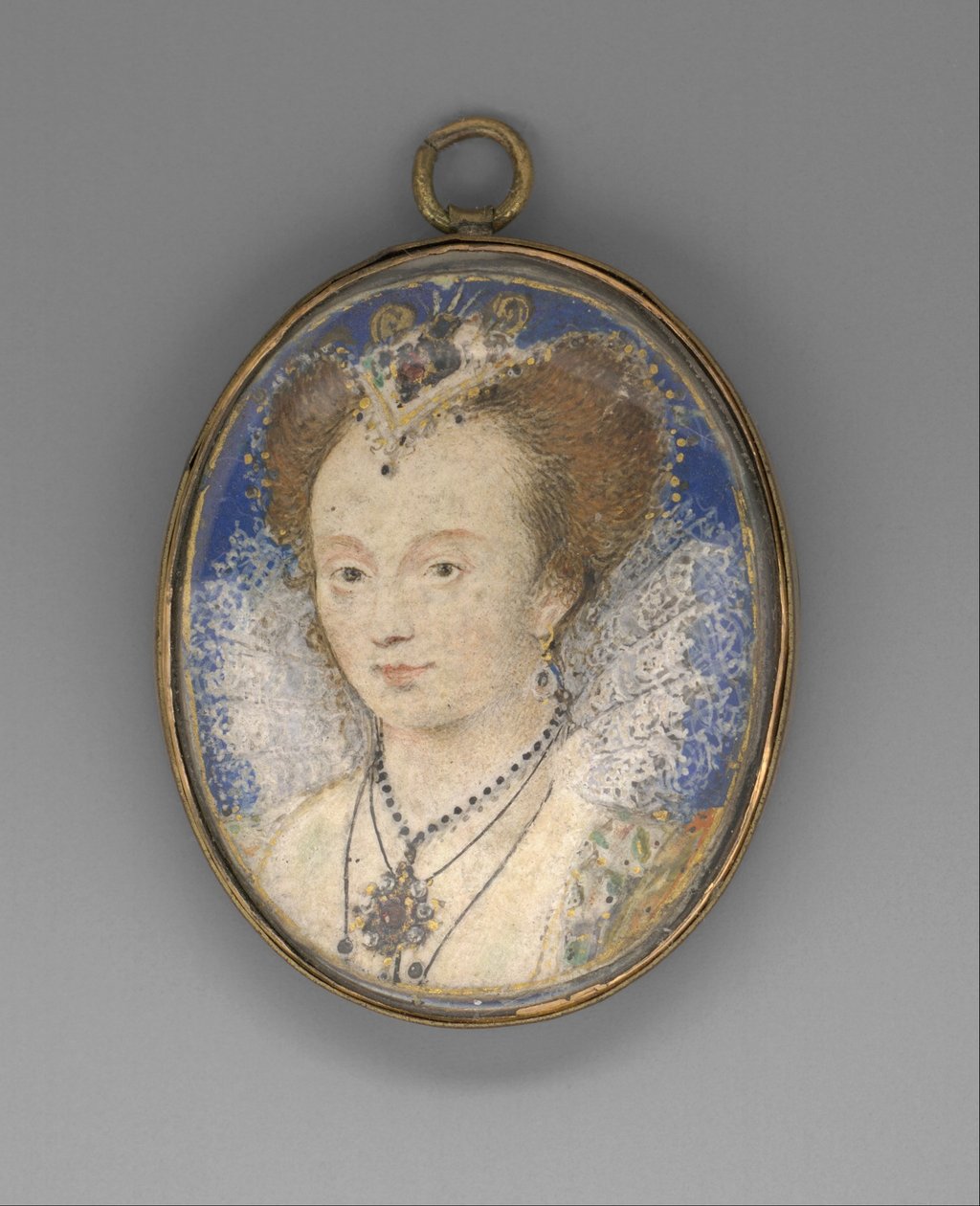 Portrait of a Woman, ca. 1590 (vellum lagt på kort) av Nicholas Hilliard