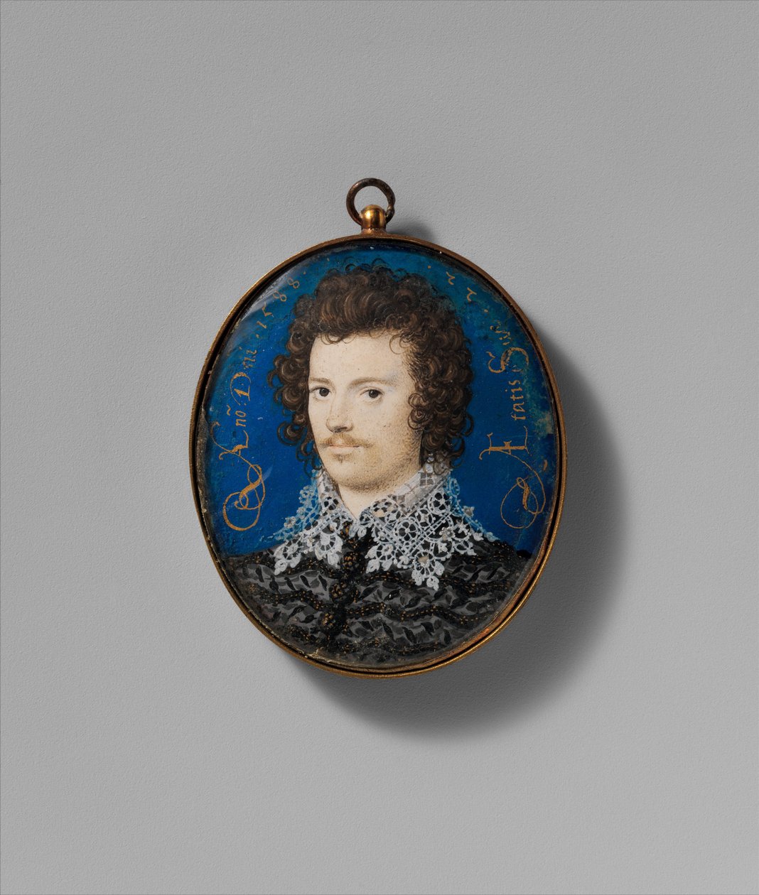 Portrett av en ung mann, 1588 (vellum lagt på kort) av Nicholas Hilliard