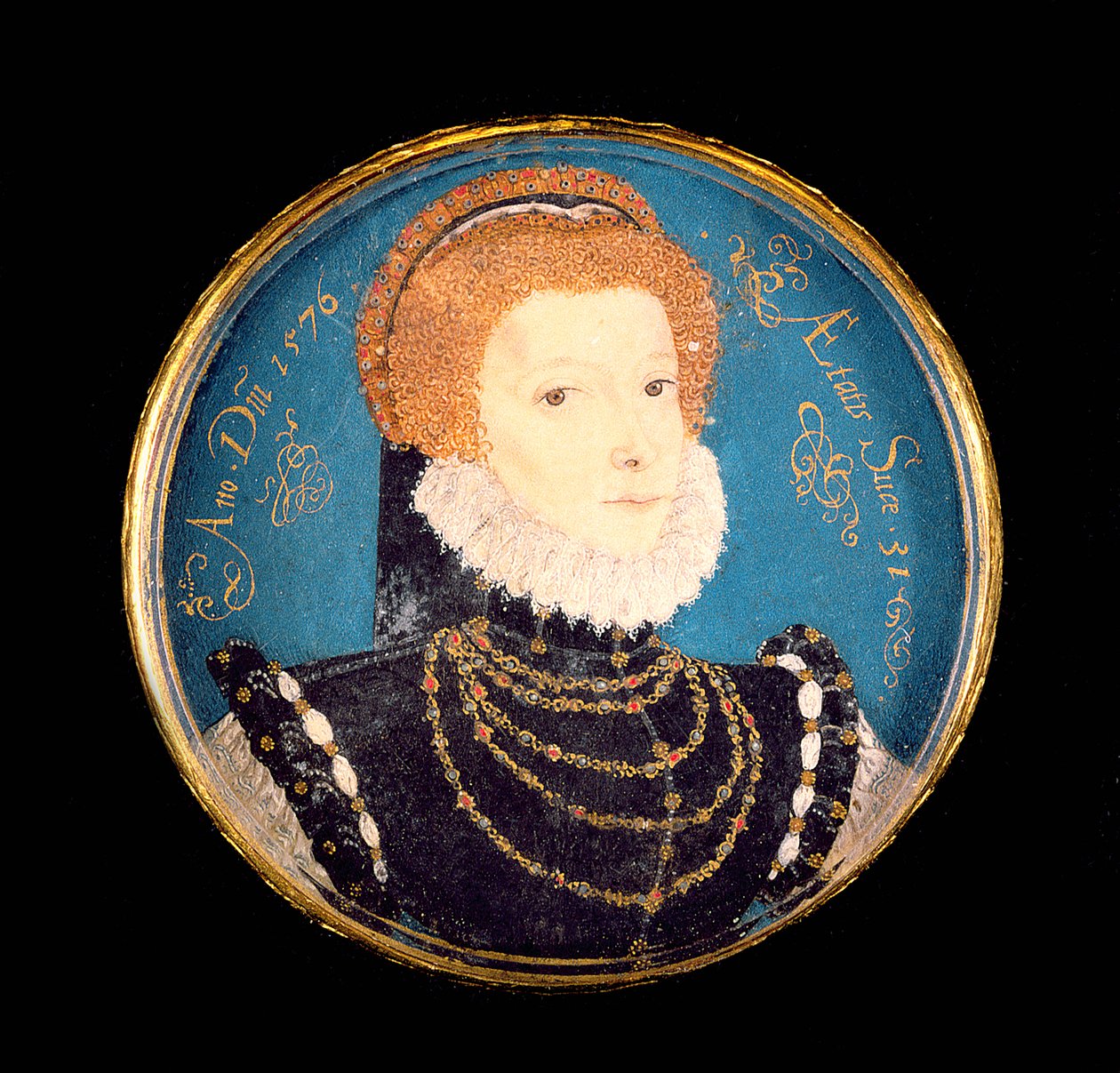 Portrett av en kvinne, 1576 (wc på vellum) av Nicholas Hilliard