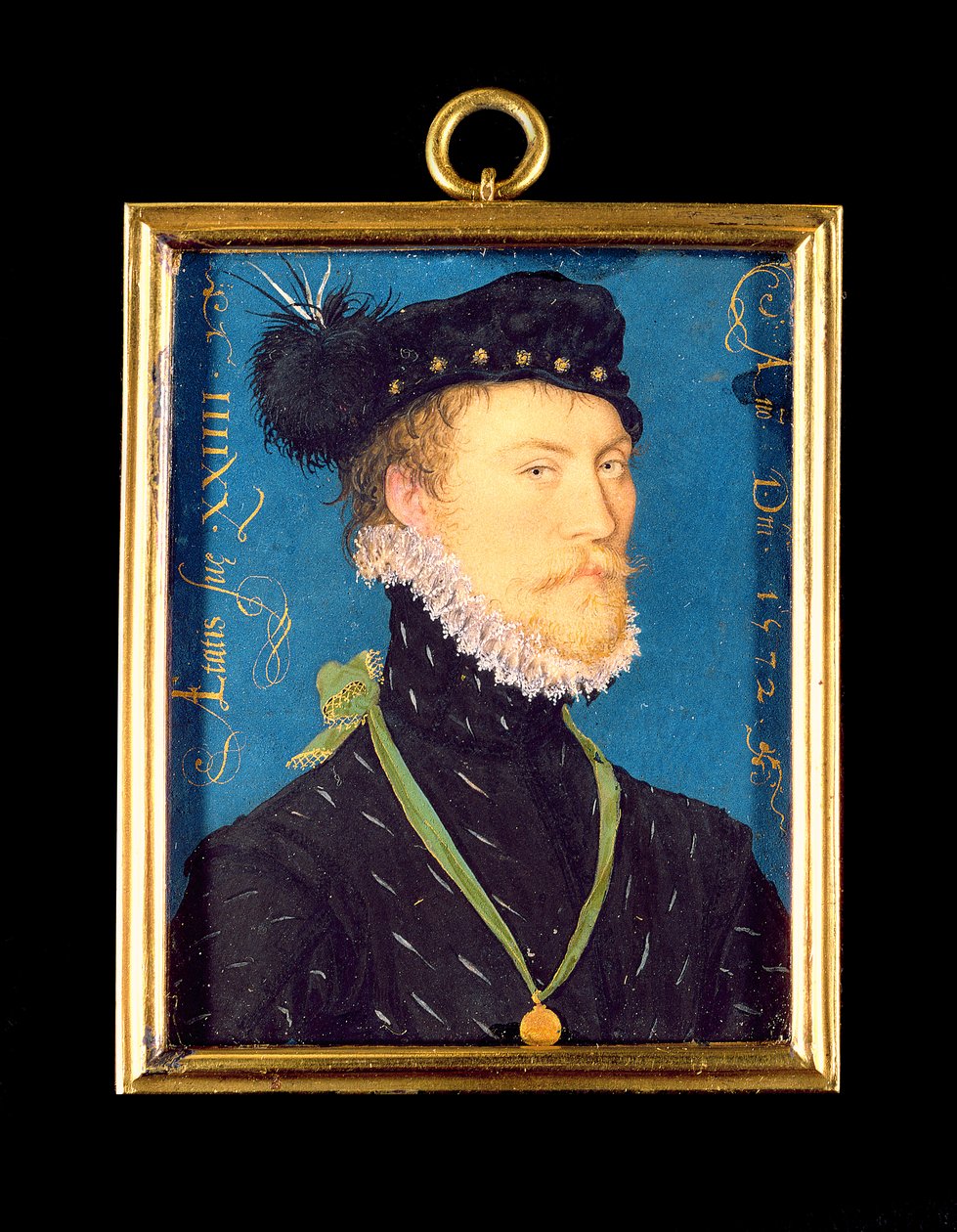 Portrett av en ukjent mann, 24 år gammel, 1572 (wc på vellum) av Nicholas Hilliard