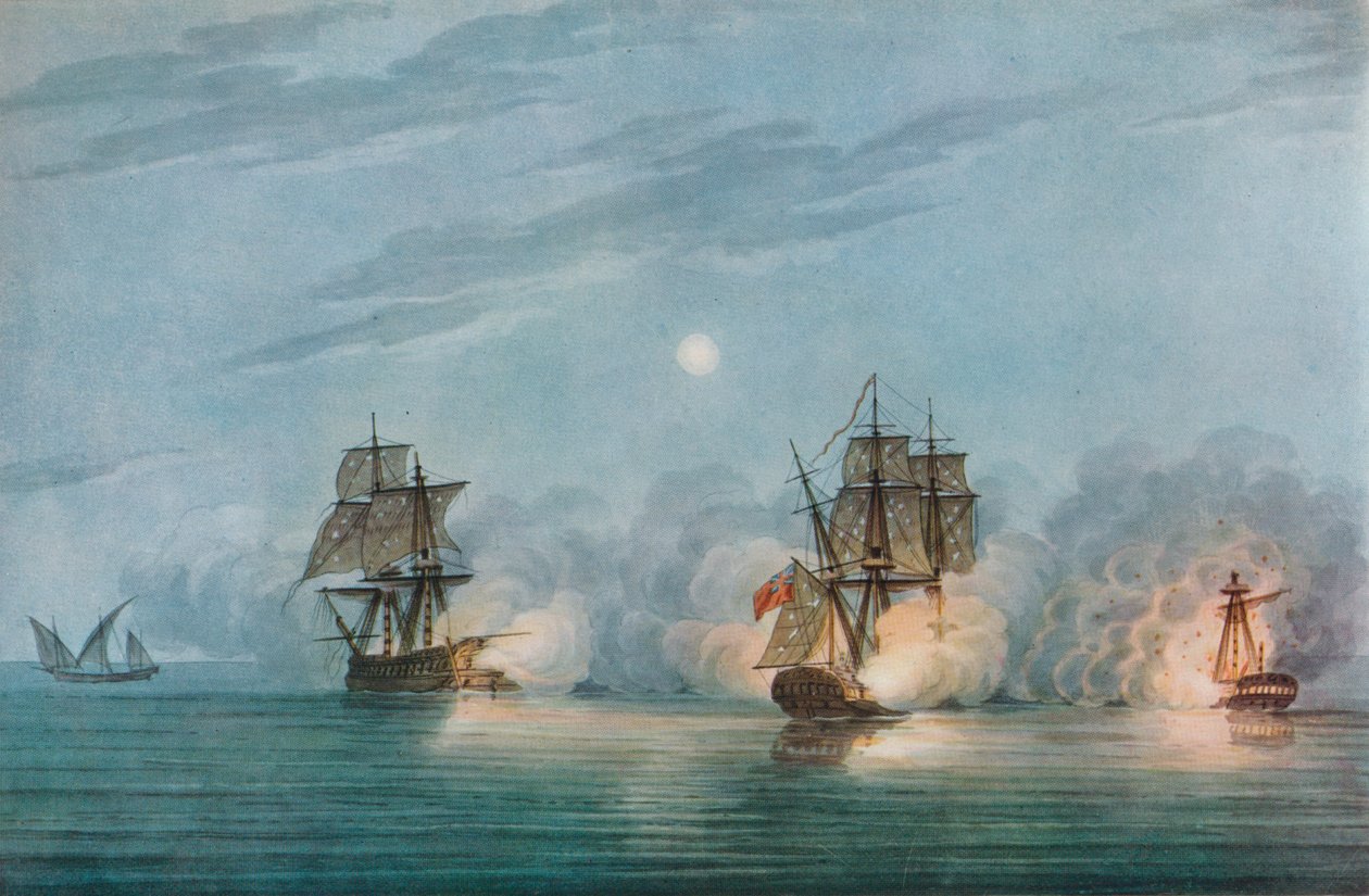 Fangst av Badere-I-Zaffér, c1809 av Nicholas Pocock