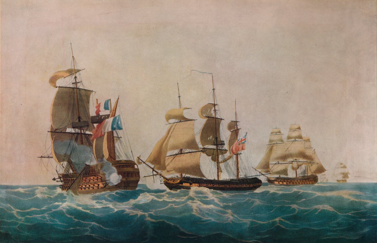 Fangst av Guillaume Tell, c1805 av Nicholas Pocock