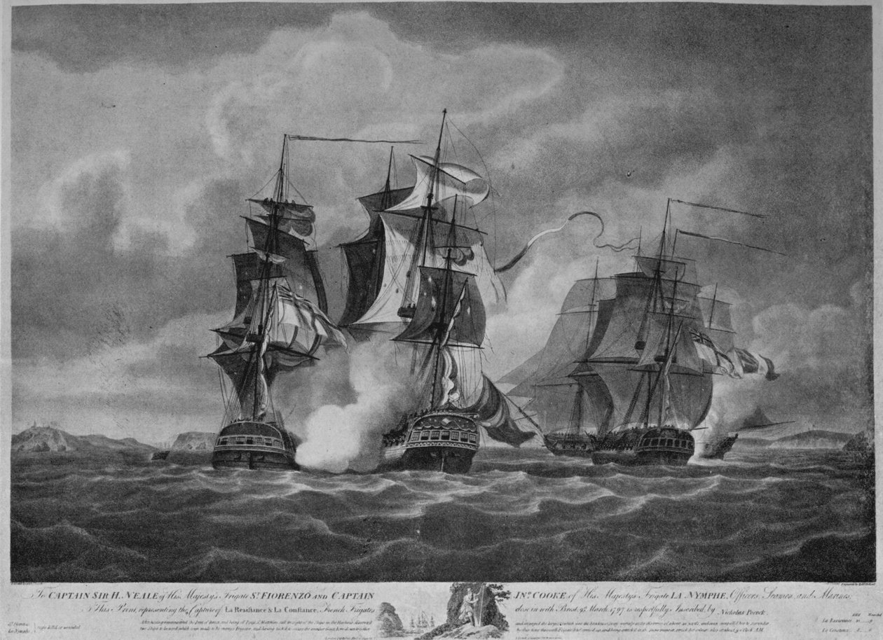 Capture of the Resistance and the Constance c1798 av Nicholas Pocock