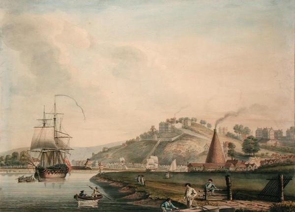 Clifton fra elven Avon (akvarell på papir) av Nicholas Pocock