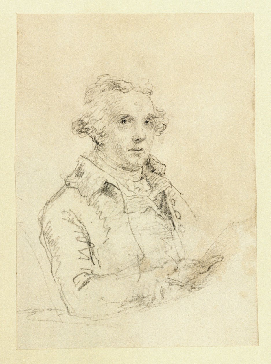 Selvportrett, ca. 1790 (papir, grafitt) av Nicholas Pocock