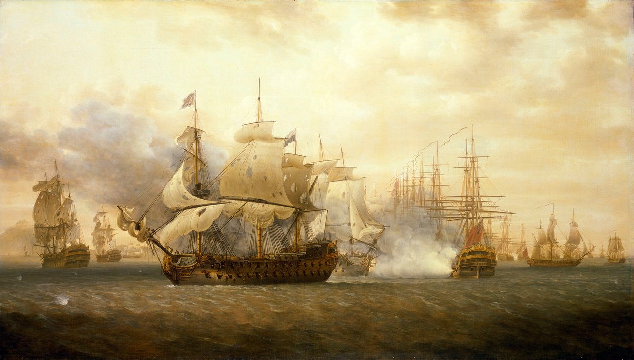 Slaget ved Frigate Bay, 26. januar 1782 av Nicholas Pocock