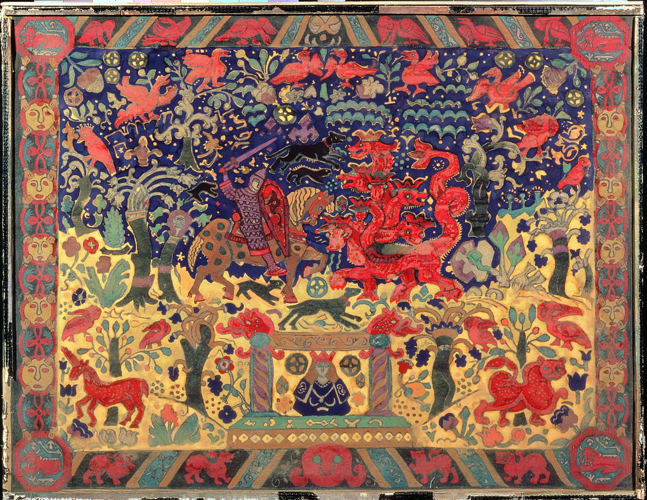 Kamp med dragen, 1912 av Nicholas Roerich