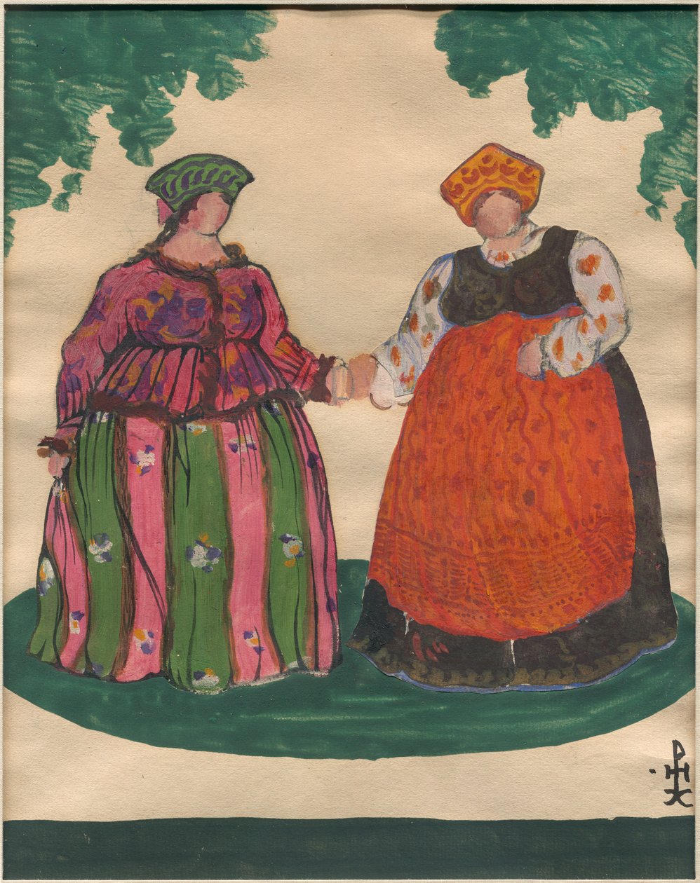 Kostymedesign for Rimsky-Korsakovs opera "The Tale of Tsar Saltan", av Nicholas Roerich
