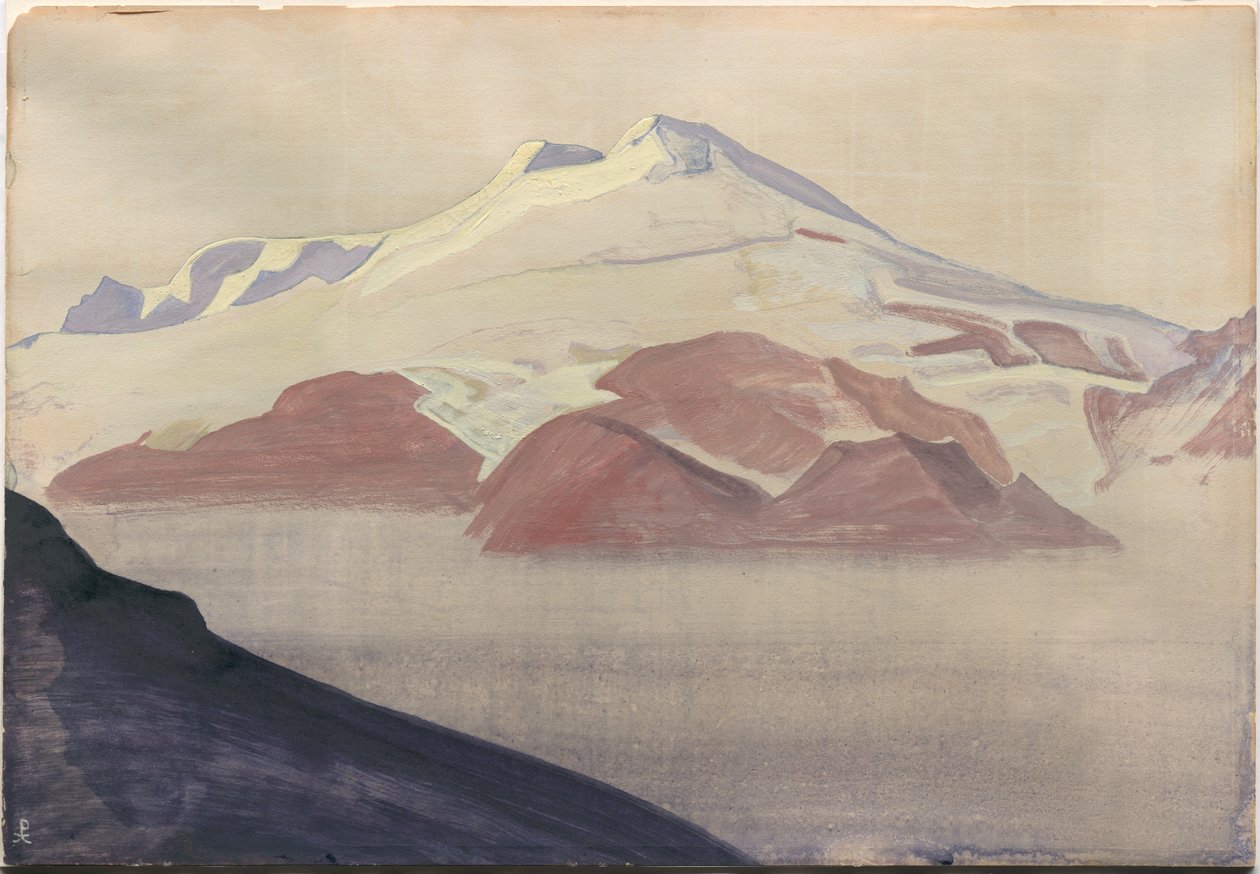 Elbrus, Kaukasus, albumblad, 1933 av Nicholas Roerich