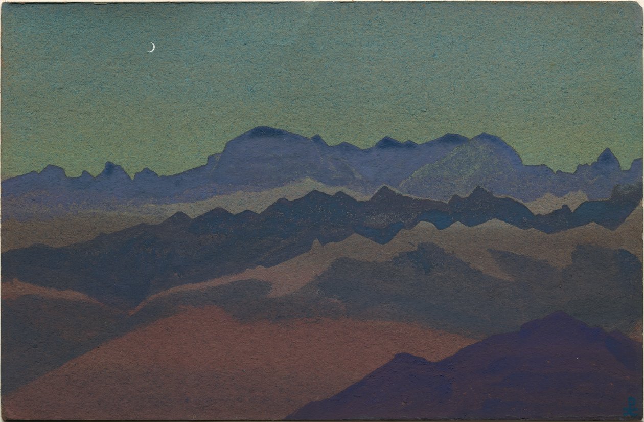 Himalaya, nær Sandakphu, 1936 av Nicholas Roerich