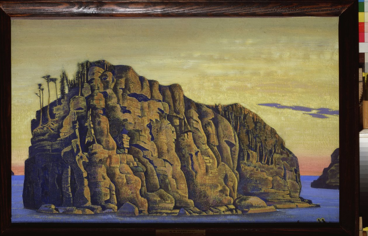 Holy Island (Holy Island). Verk av Nicholas Roerich (1874-1947), tempera på lerret av Nicholas Roerich