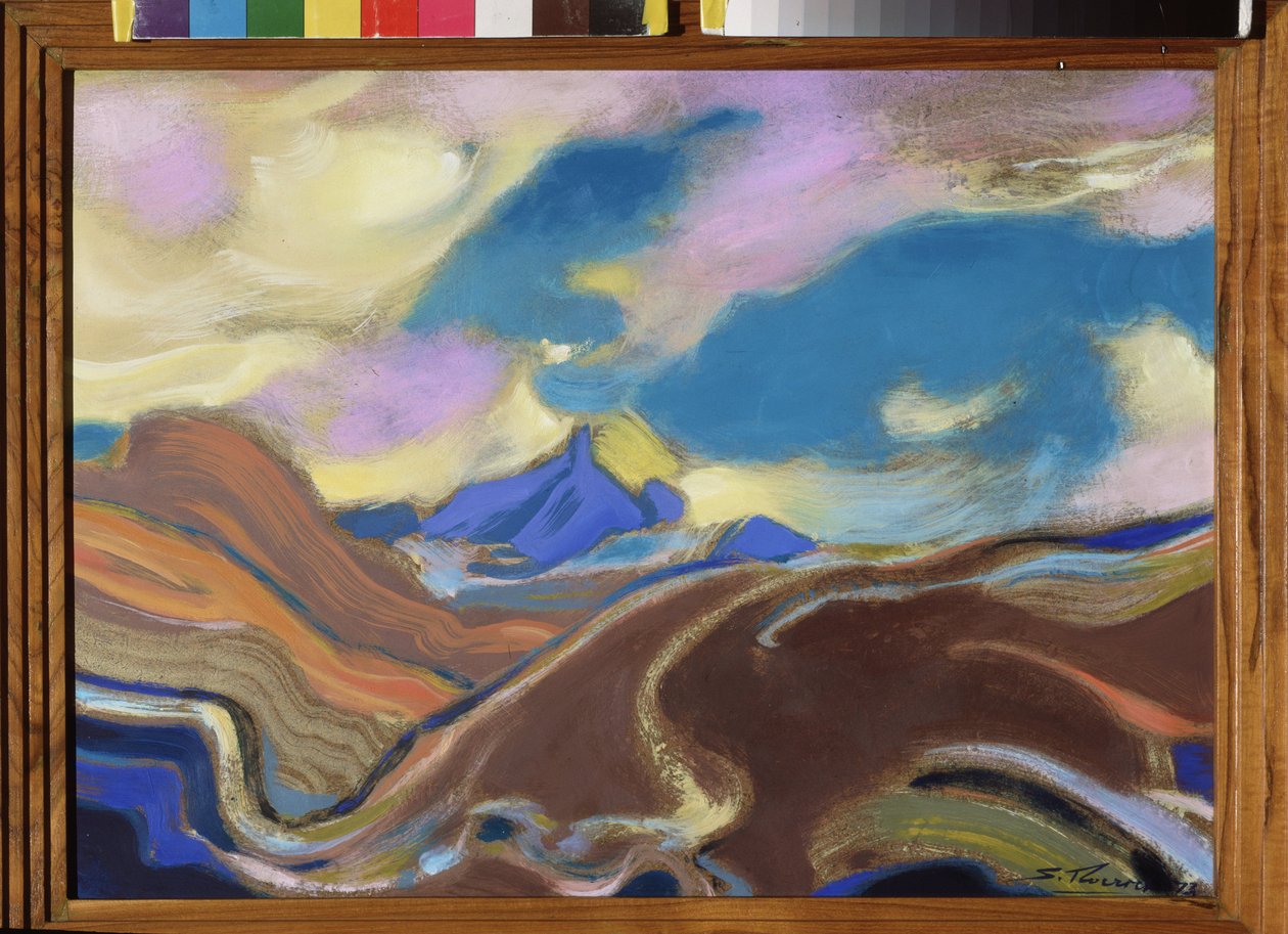 Mahdi. Oeuvre de Sviatoslav Nikolayevich Roerich (1904-1993), tempera og olje på papp av Nicholas Roerich