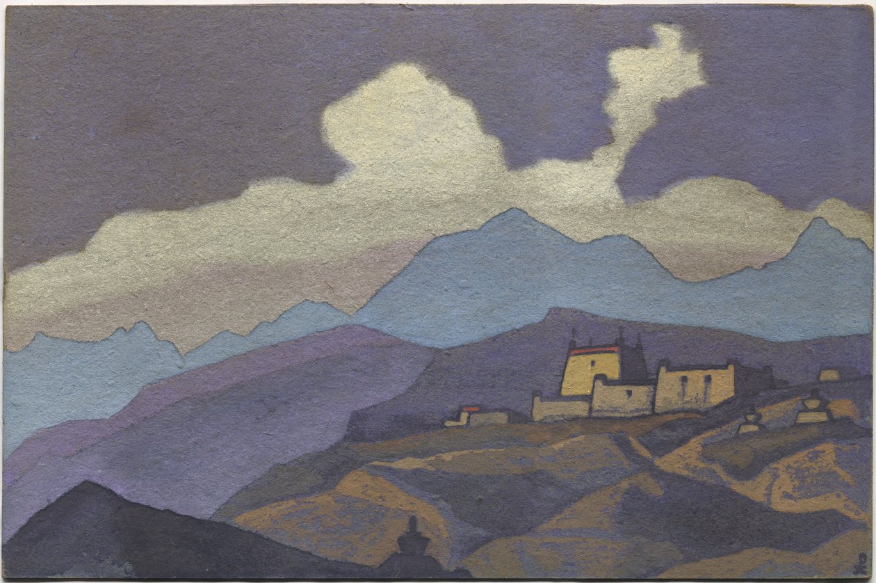 Kloster i Tsang-provinsen, Tibet, 1936 av Nicholas Roerich