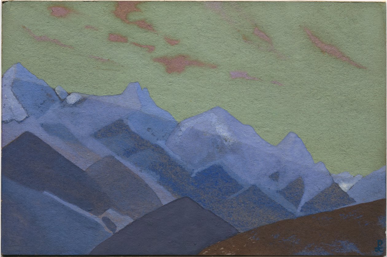 Fjellkjede, tilnærming til Everest, 1936 av Nicholas Roerich