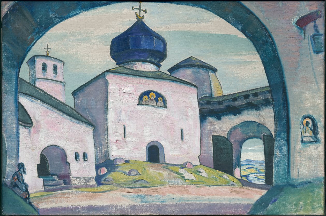 Gamle Pskov, dekor for Rimsky-Korsakovs opera "The Maid of Pskov", 1922 av Nicholas Roerich