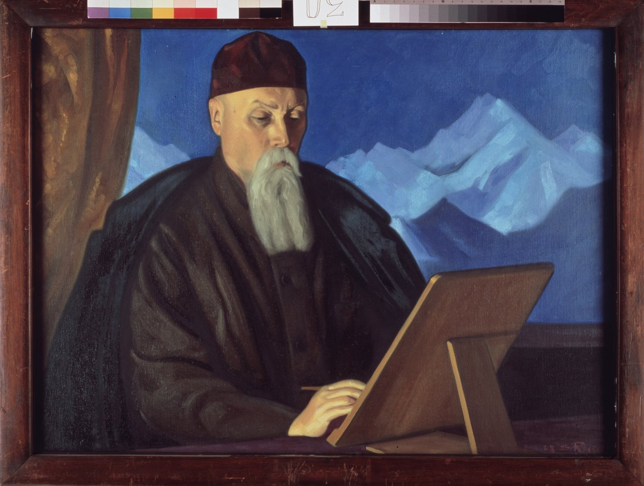Portrett av kunstneren Nicolas (Nicholas) Roerich (1874-1947). Maleri av Sviatoslav Nikolayevich Roerich (1904-1993), tempera på lerret. Russisk kunst, 1900-tallet, moderne kunst. Statens Tretyakov-galleri, Moskva. av Nicholas Roerich