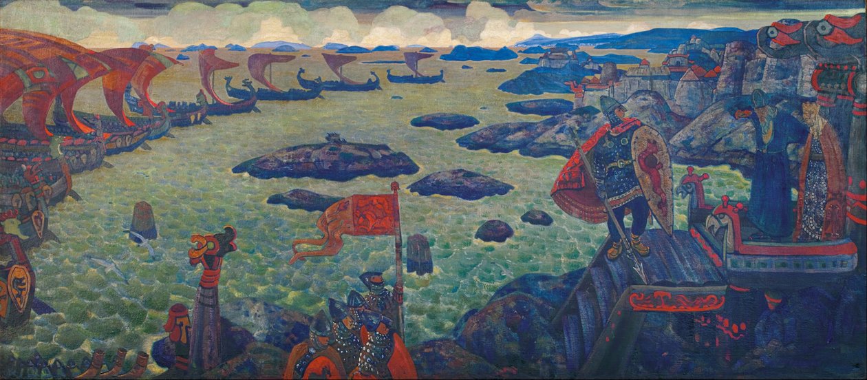 Klar for kampanjen The Varangian Sea, 1910 av Nikolai Konstantinowitsch Roerich