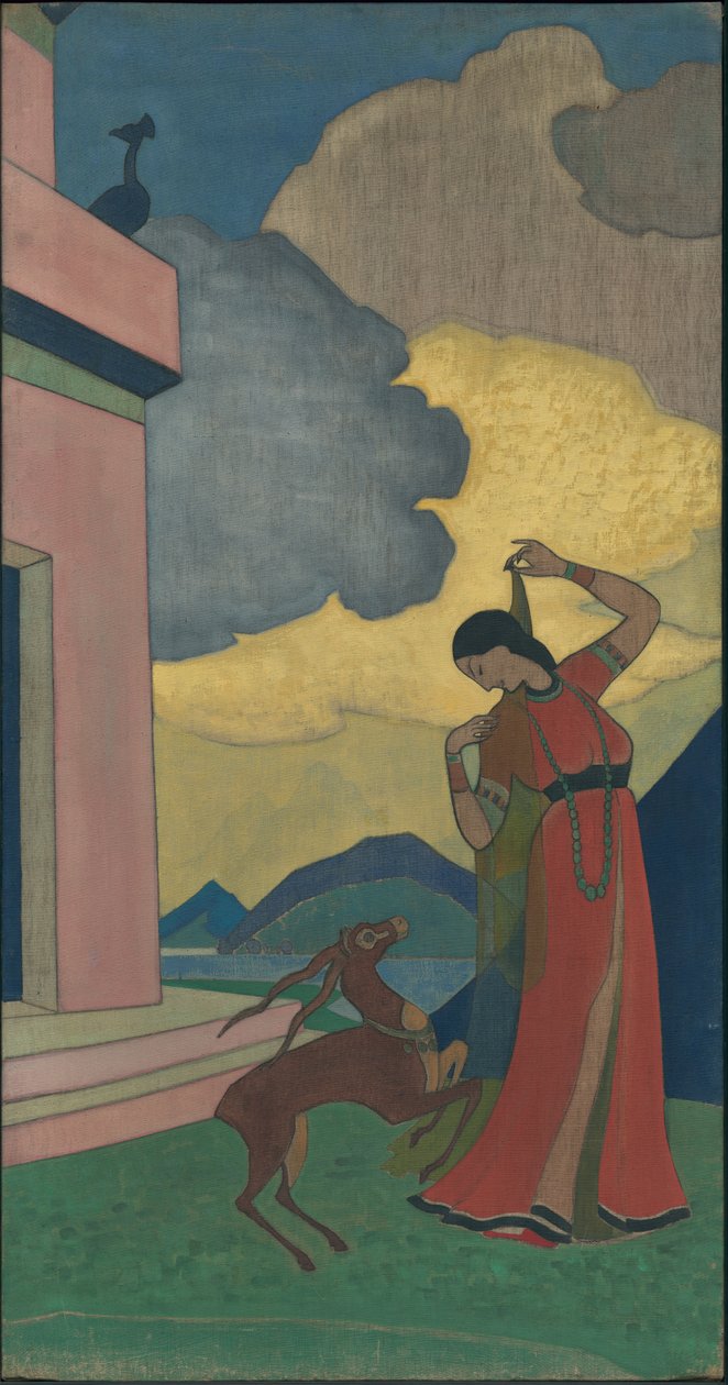 Song of the Morning, dekorativt panel, "Dreams of Wisdom"-serien, 1920 av Nicholas Roerich