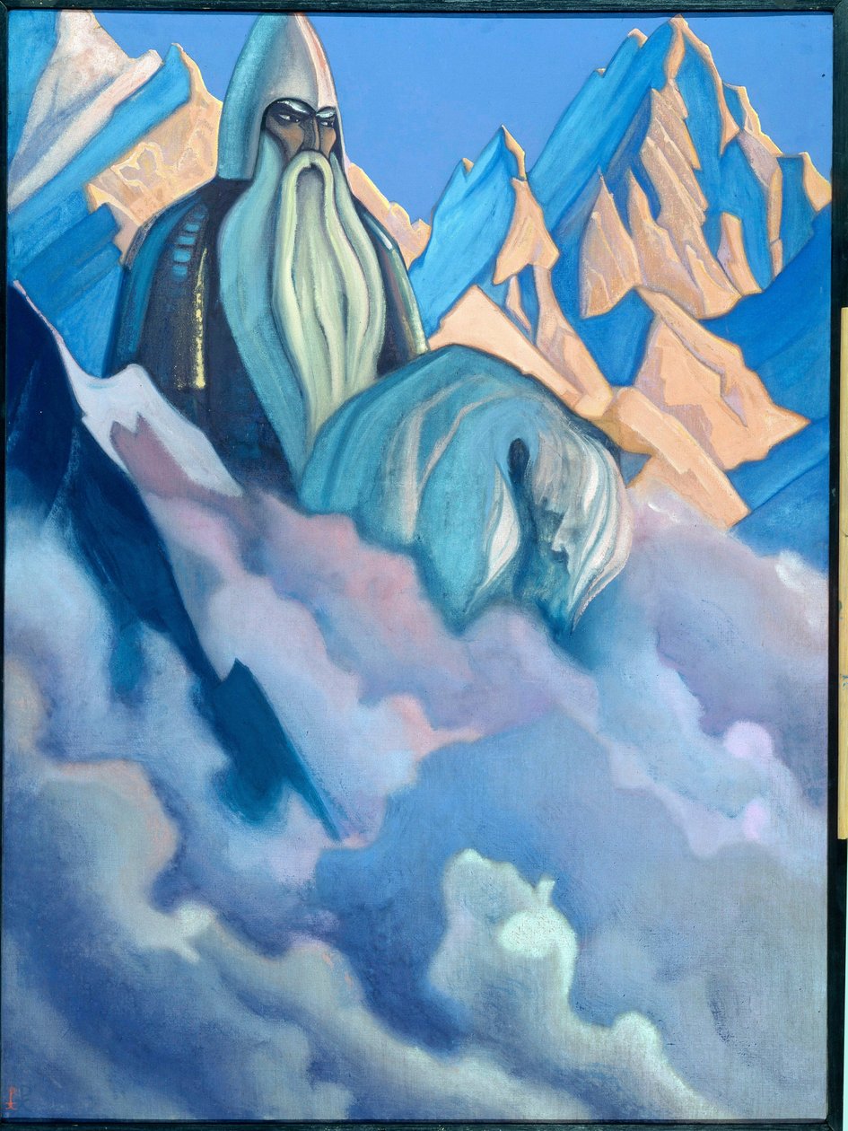 Svyatogor (russisk legendarisk karakter). Maleri av Nicolas (Nicholas) Roerich (1874-1947), tempera på lerret av Nicholas Roerich