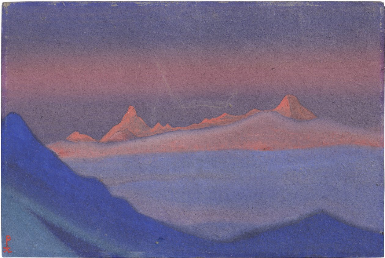 Tangla La par Roerich, Nicholas (1874-1947). Tempera på papp, størrelse: 30,5x45,7 av Nicholas Roerich