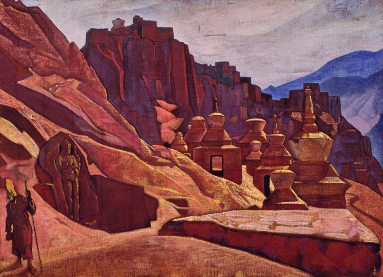 Bonpo-klosteret i Tibet, 1925 av Nicholas Roerich