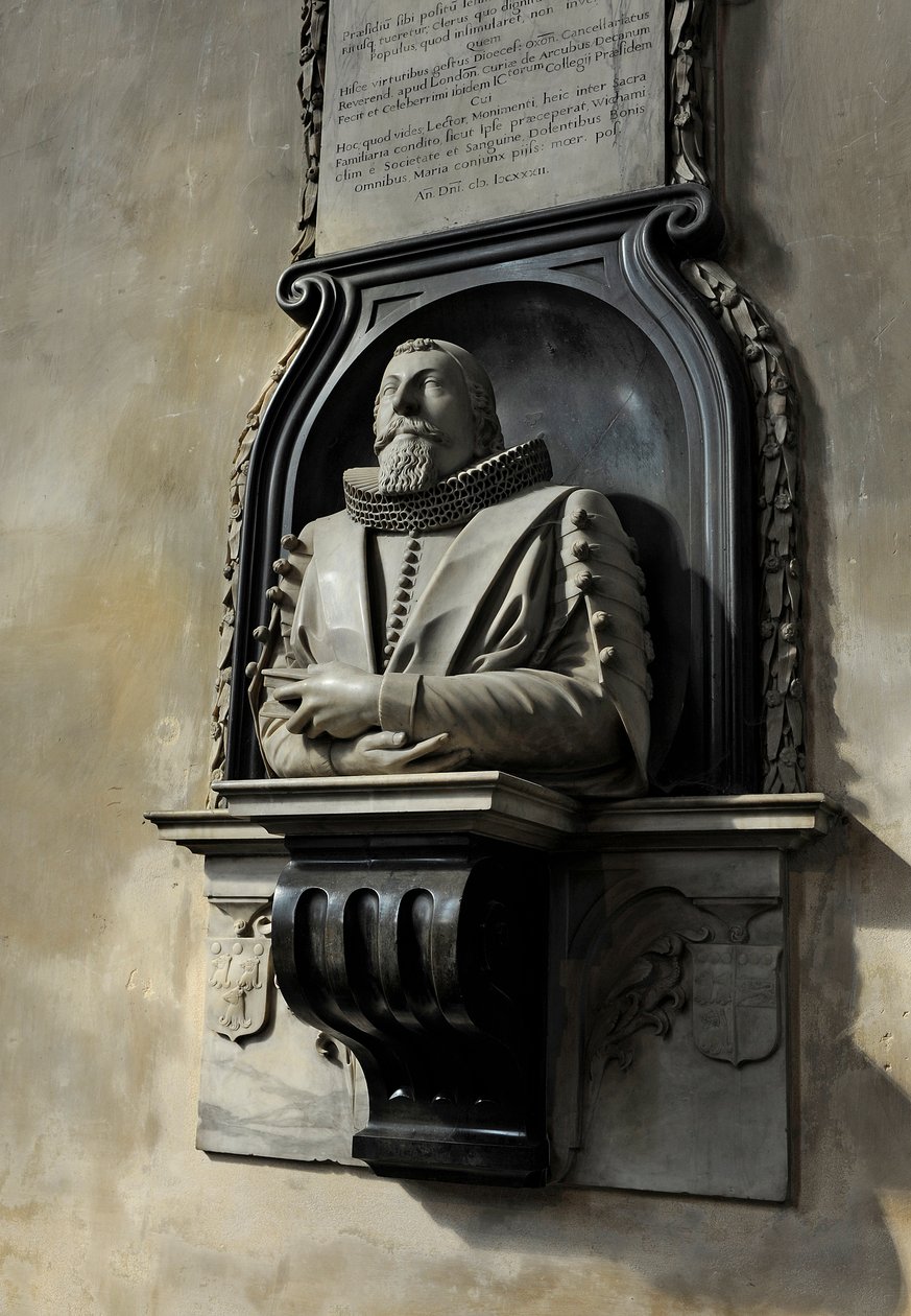 Minnesmerke over Hugo Barker, 1632 (marmor) av Nicholas Stone