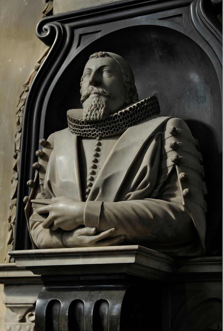 Minnesmerke over Hugo Barker, 1632 (marmor) av Nicholas Stone