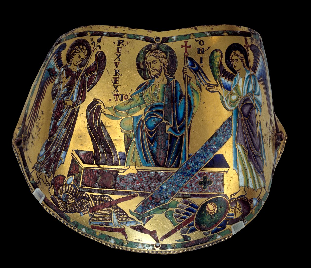 Armilla: Oppstandelsen. Meuse seremonielt armbånd av kobber og emalje. Verksted til Nicolas Verdun (ca.1130/50-1205) Middelalder, ca. 1170-1180. Paris, Musée du Louvre av Nicholas of Verdun