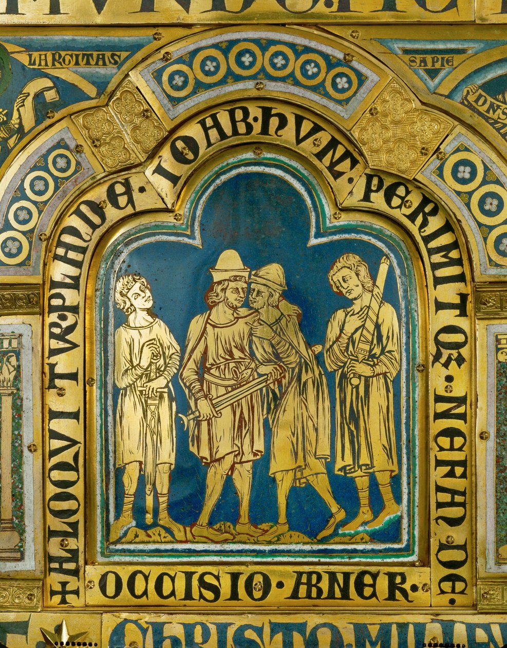 Joab myrder Abner, kong Sauls tidligere general, som gikk over til kong David av Nicholas of Verdun