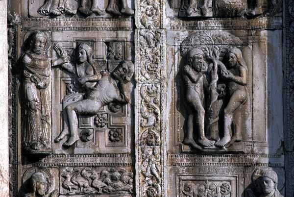 Detalj fra sørsiden av vestvåpenhuset, ca. 1120-38 (se 136520 og 136521) av Nicholaus