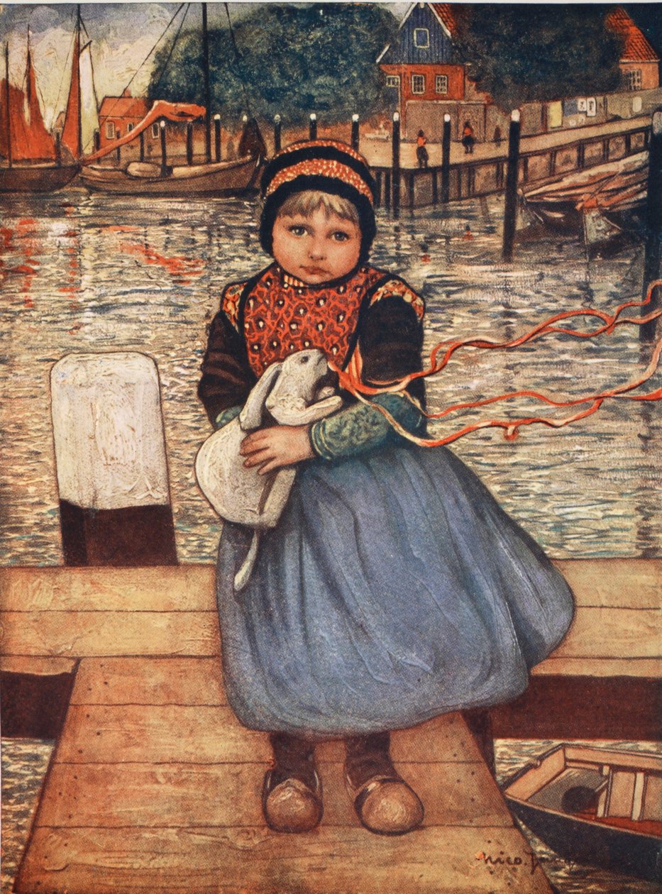En jente med en kanin, 1904 av Nico Jungman