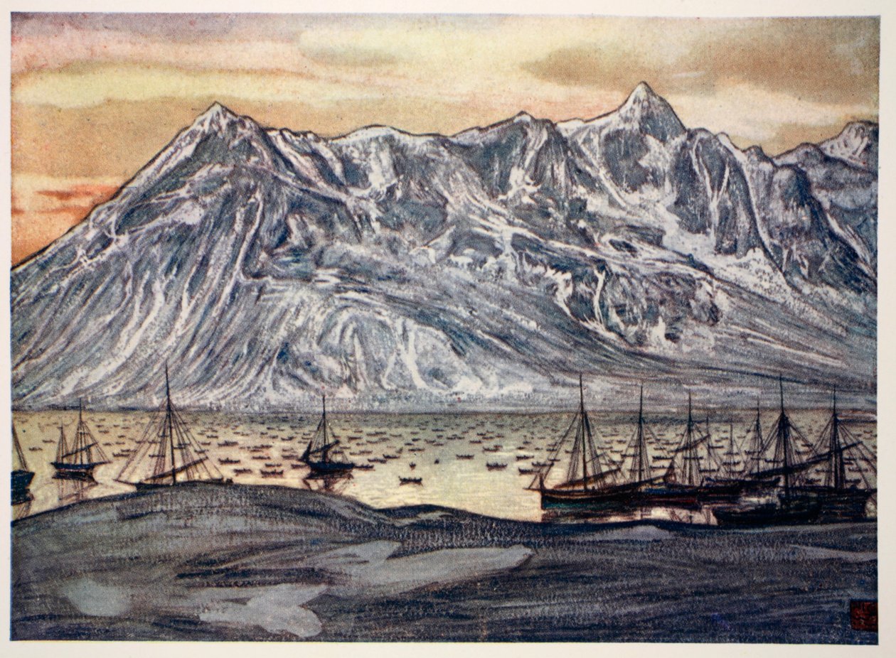 Fiskebåter ved Lofoten, 1905 av Nico Jungman