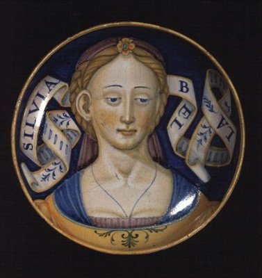 Majolica kopp, fra Belle donne-serien, 1525 av Nicolò Pellipario