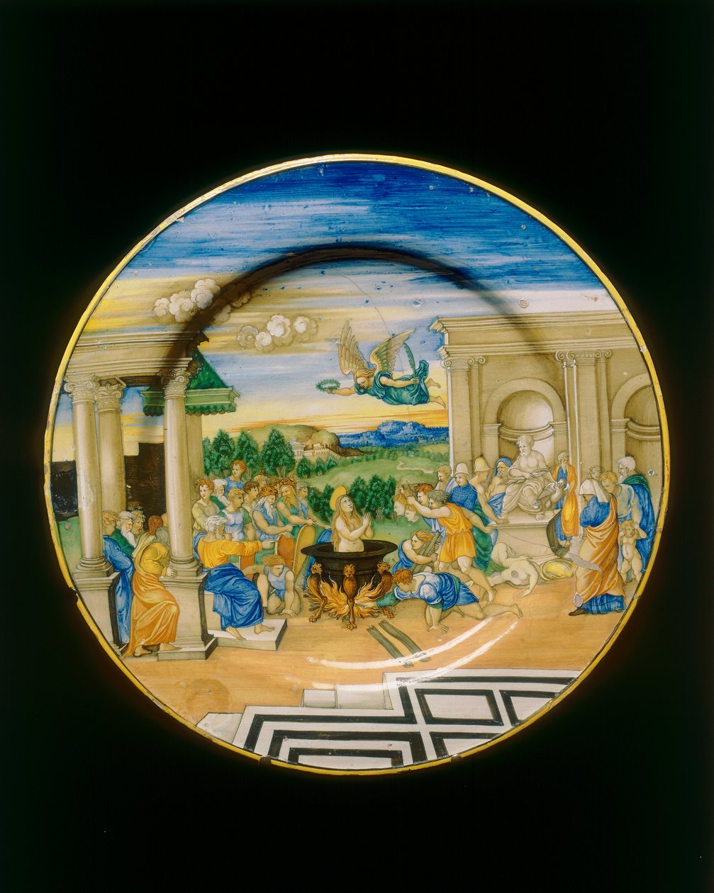Martyrium av Saint Cecilia, tallerken av Nicolò Pellipario