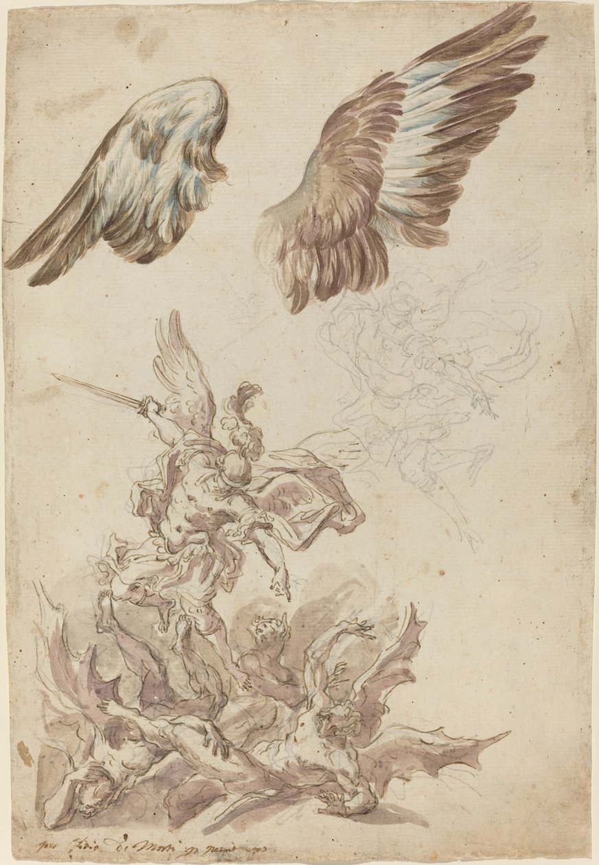 Studier for Saint Michael Defeating the Rebel Angels av Nicolò Ricciolini