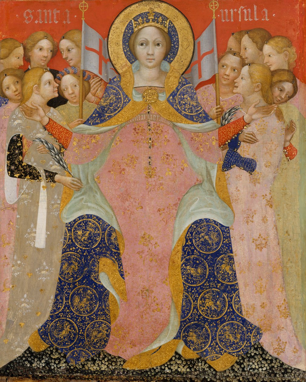 Saint Ursula and Her Maidens, ca. 1410 (tempera og gull på tre) av Nicolò di Pietro