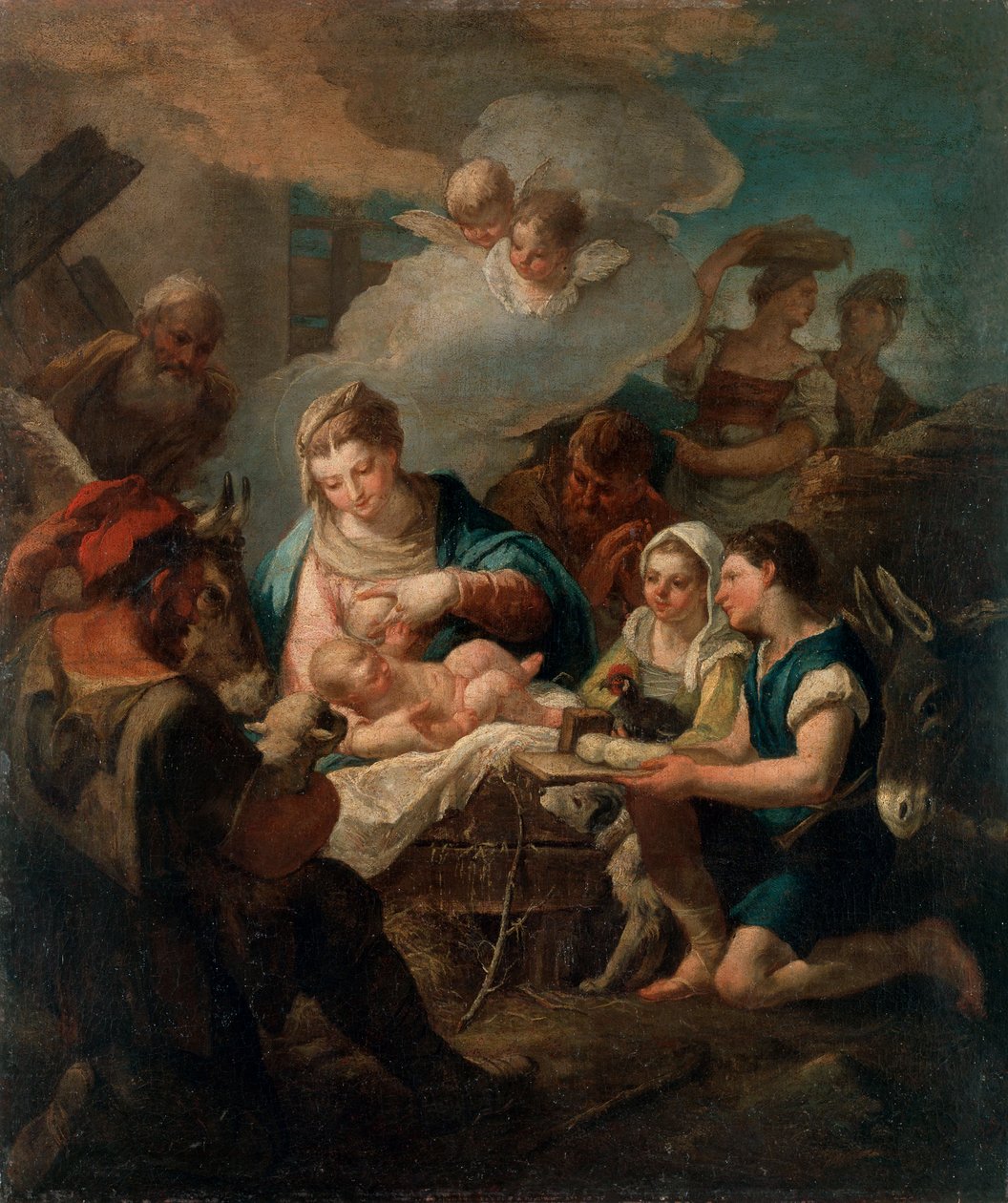 The Adoration of the Christ Child, 1700-tallet av Nicola Grassi
