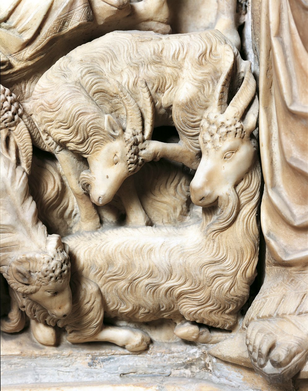 Italia, Toscana, Siena katedral, prekestol med julekrybbe av Nicola Pisano av Nicola Pisano