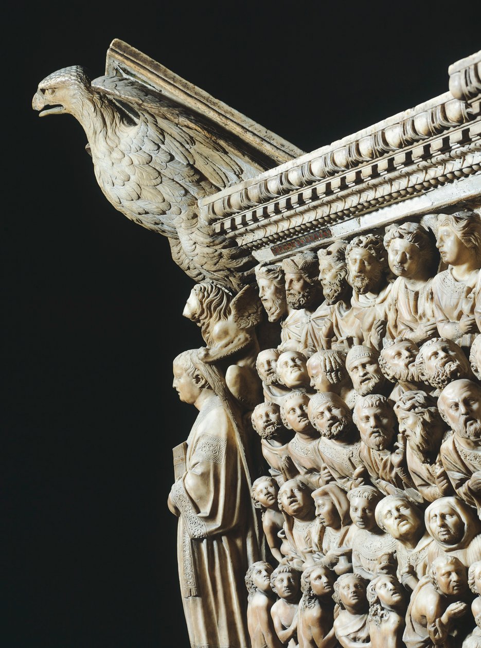 Pergamon eller Preikestol, av Nicola Pisano (aktiv 1258-1278), Detail, Siena-katedralen, Toscana, 1265-1269 av Nicola Pisano