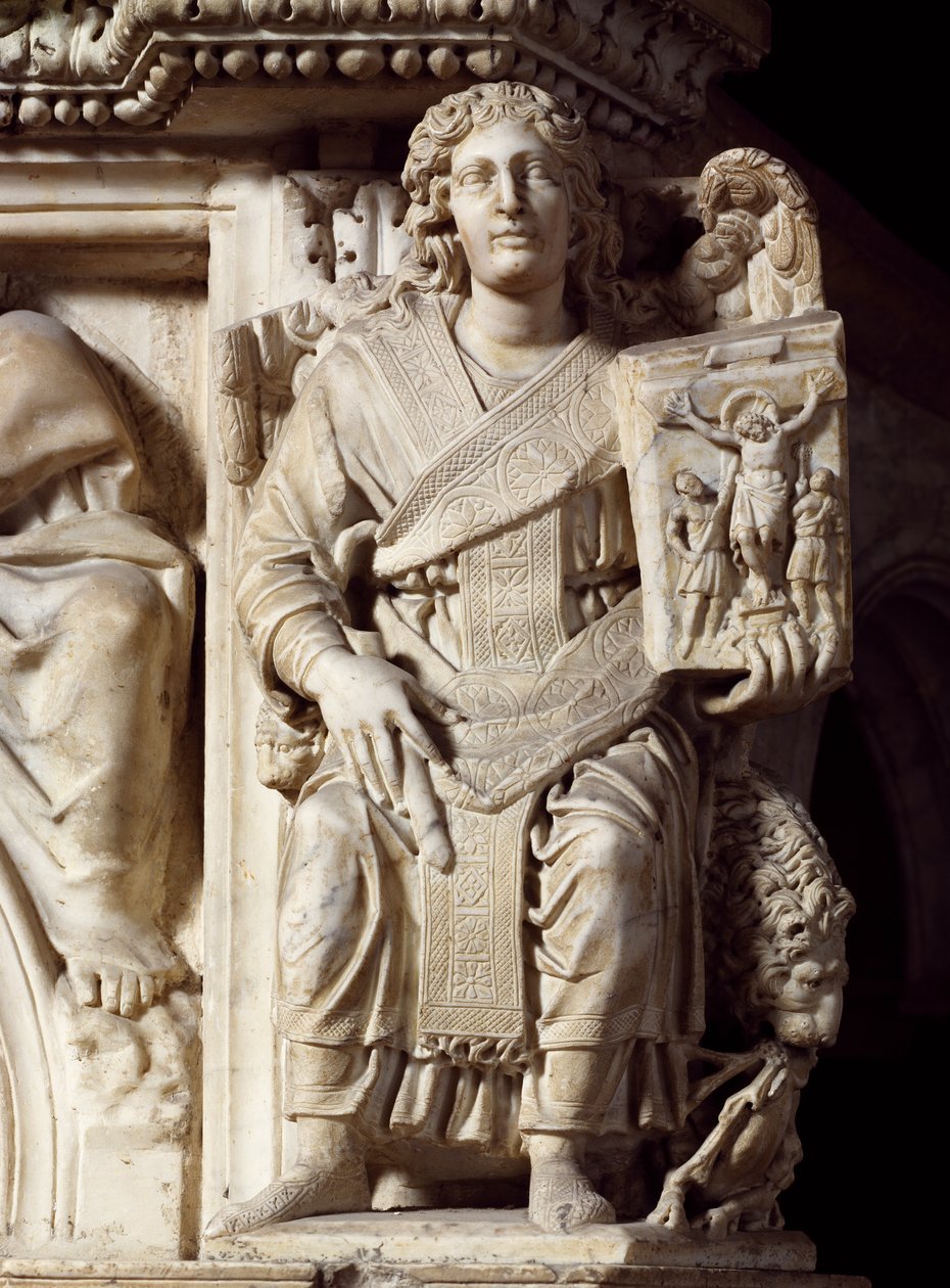 St John Baptist, hjørnestatue fra prekestolen, Baptistery of St John av Nicola Pisano