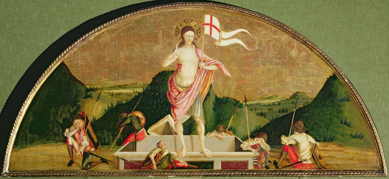 Den oppstandne Kristus (olje på panel) av Nicola de Maestro Antonio