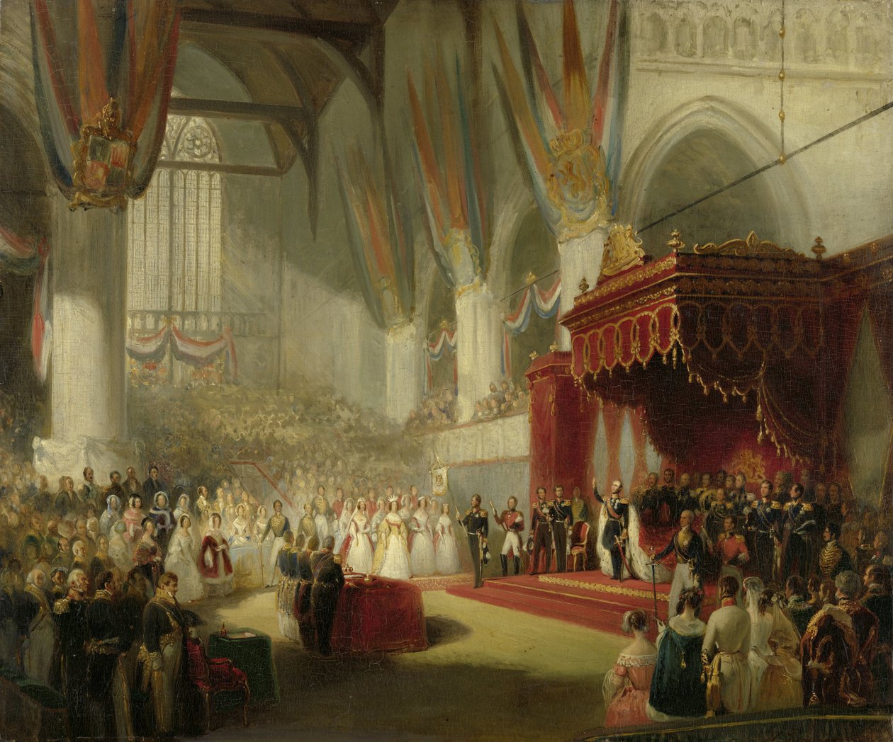 Innvielsen av kong Vilhelm II i Nieuwe Kerk i Amsterdam 28. november 1840 av Nicolaas Pieneman