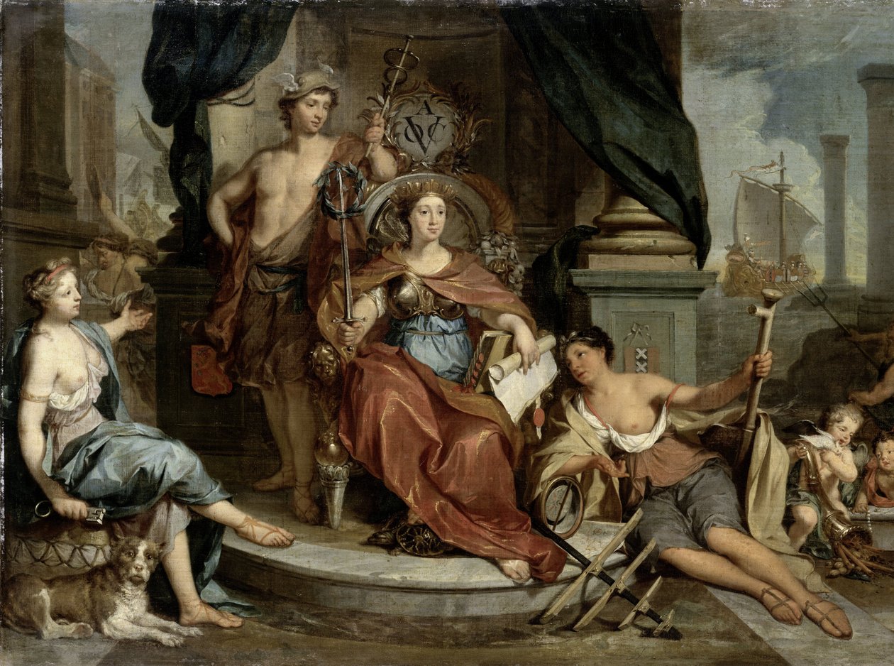 Apotheosis of the Dutch East India Company (Allegory of the Amsterdam Chamber of Commerce of the VOC) av Nicolaas Verkolje