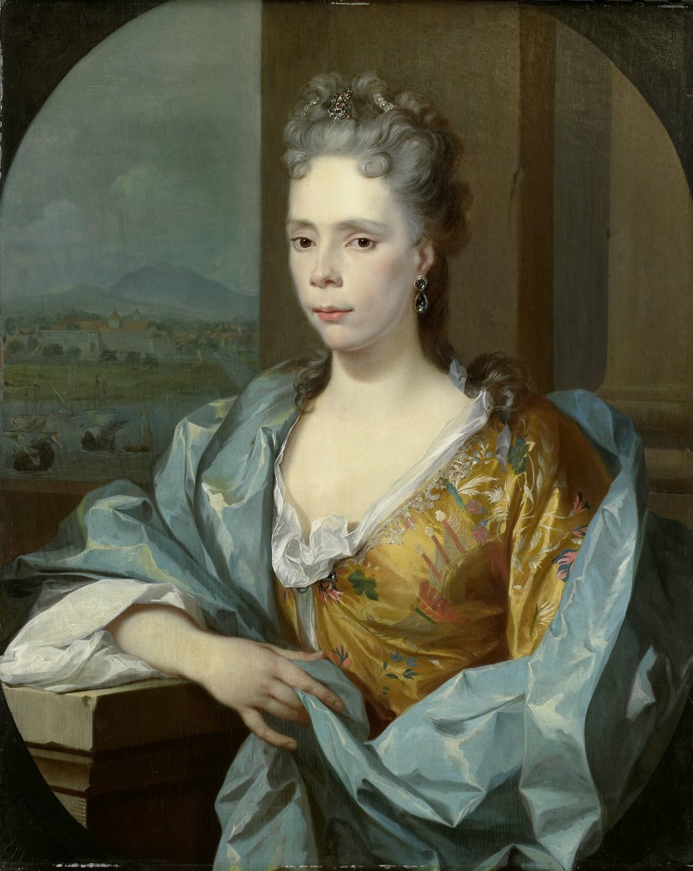 Portrett av Elisabeth van Riebeeck, datter av Abraham van Riebeeck, kone til Gerard van Oosten av Nicolaas Verkolje